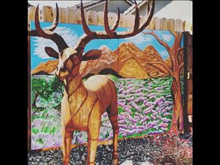 Mule deer metal art . Yard art w antlers ; heck yes. 