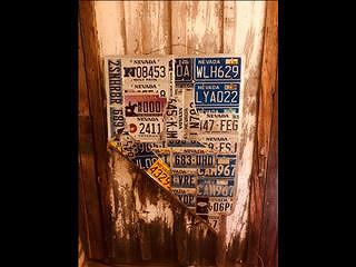 A unique Nevada gem of art created with license plates from the past. Remember, it's not all disposa(..)