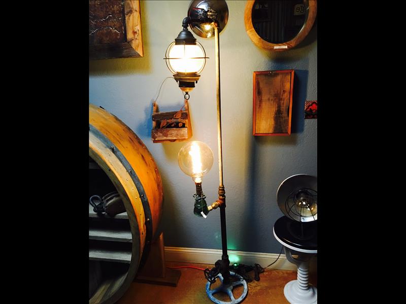 Floor Lamps, Oh Yeah. We Do A Couple Differnt Styles. Here is a Steampunk Single Light. The Pieces G(..)