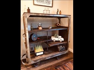 Caught another glimpse of my cart at my clients house . Industrial furniture love<br/>