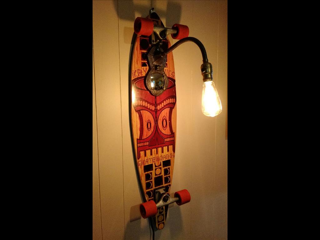 Skate board lamps, yeah we make em. 269.00 this one went quick. 