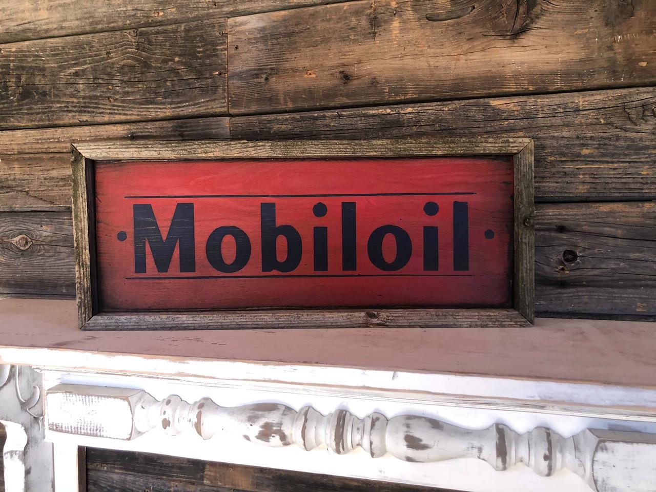 69.00 vintage style Mobile Oil sign .