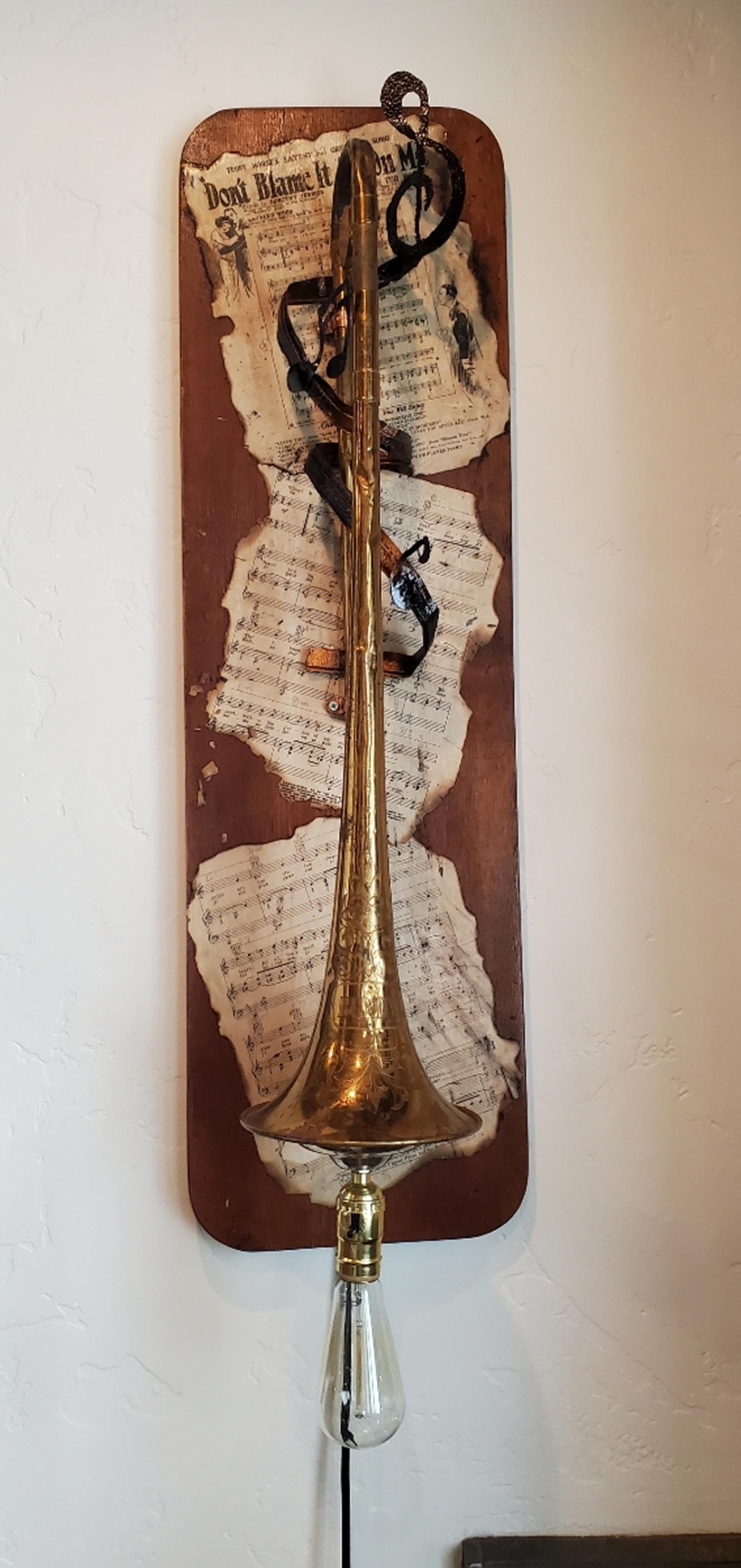 We love making old musical instrument into lamps. Home Decor, Unique Furniture &amp; Garden Art. Ame(..)
