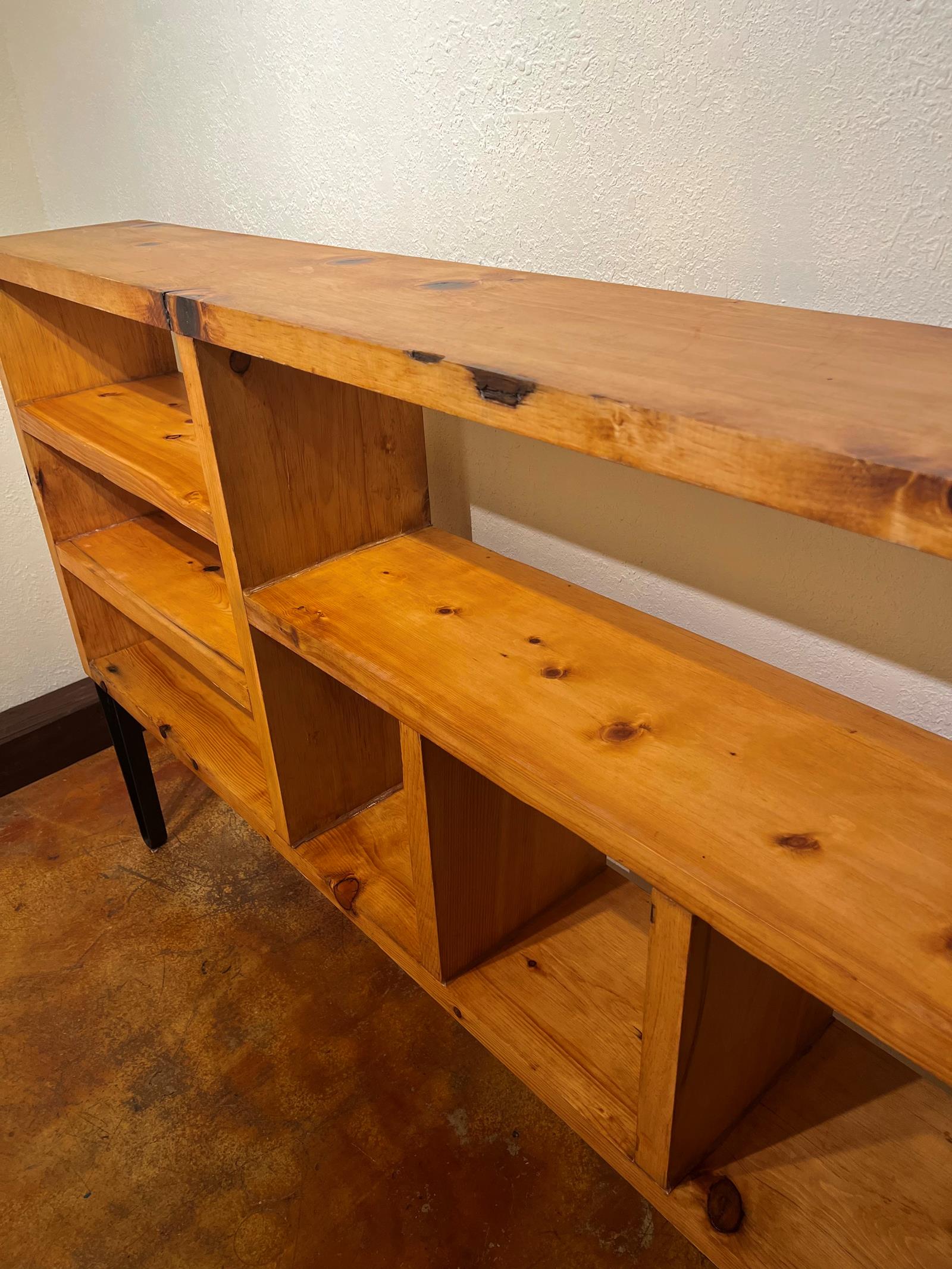 Aged pine midcentury media console  2