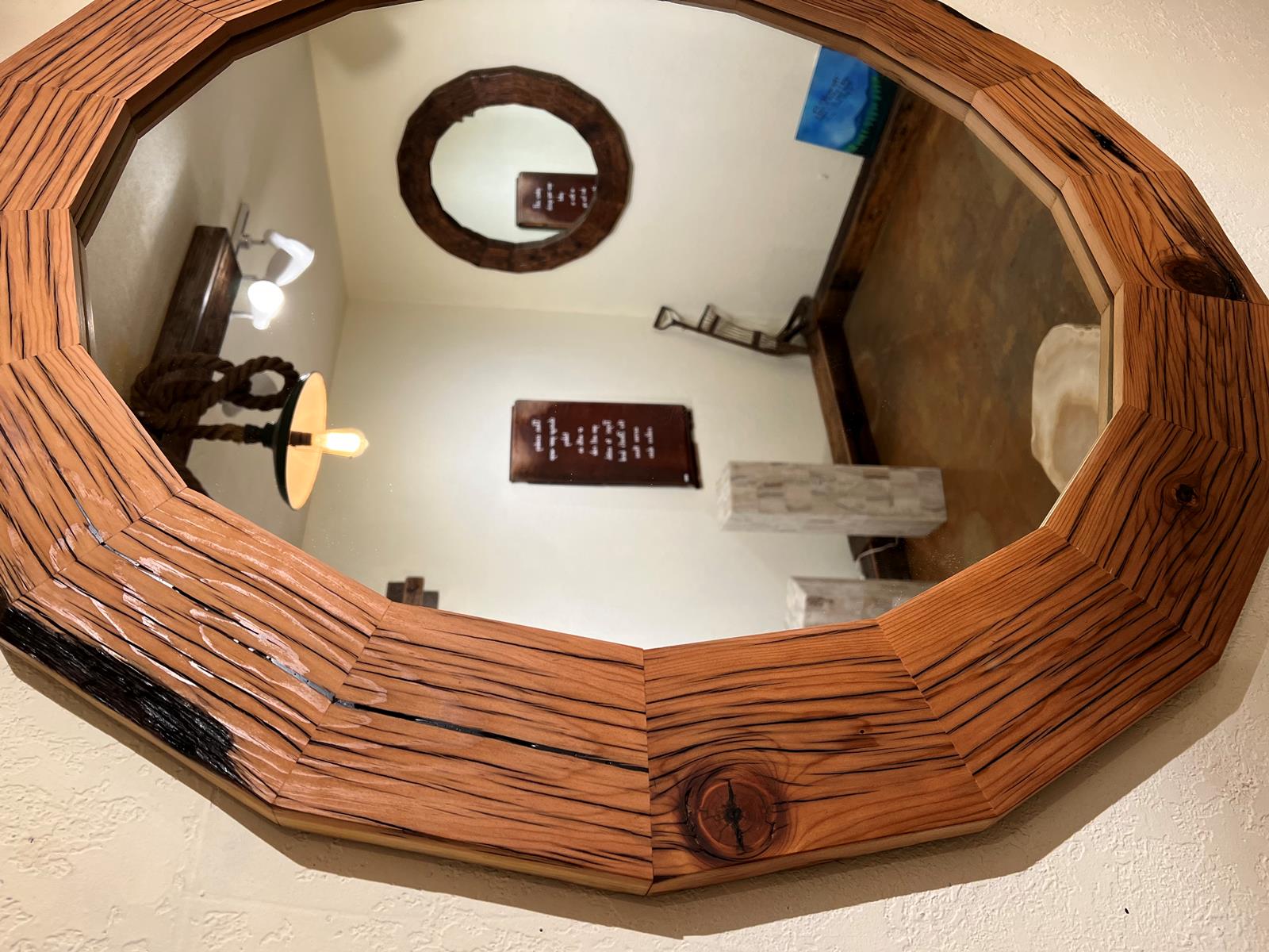 Black vein midcentury mirror  3