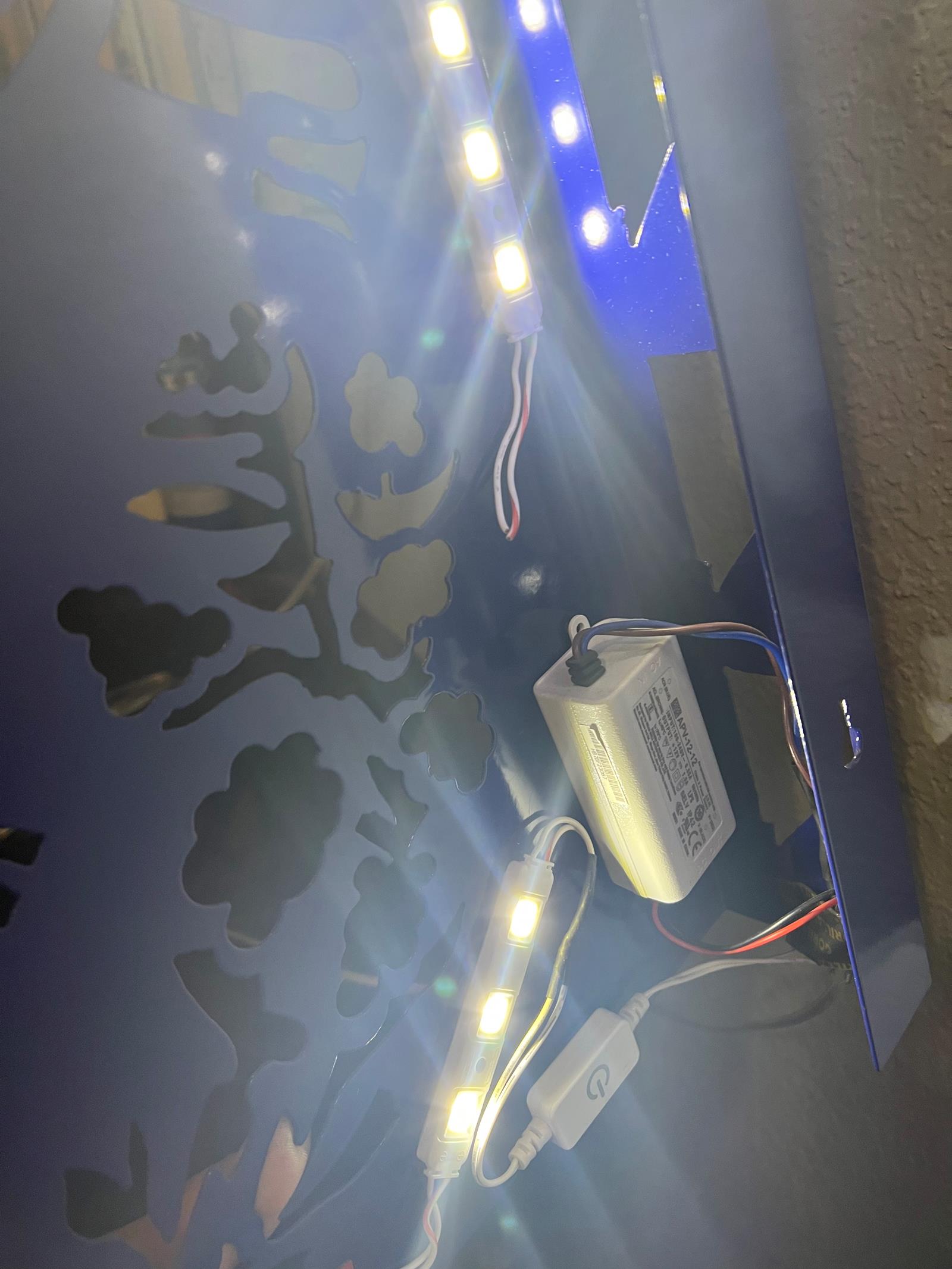 Nevada Blue Plasma Cut Lamp 1