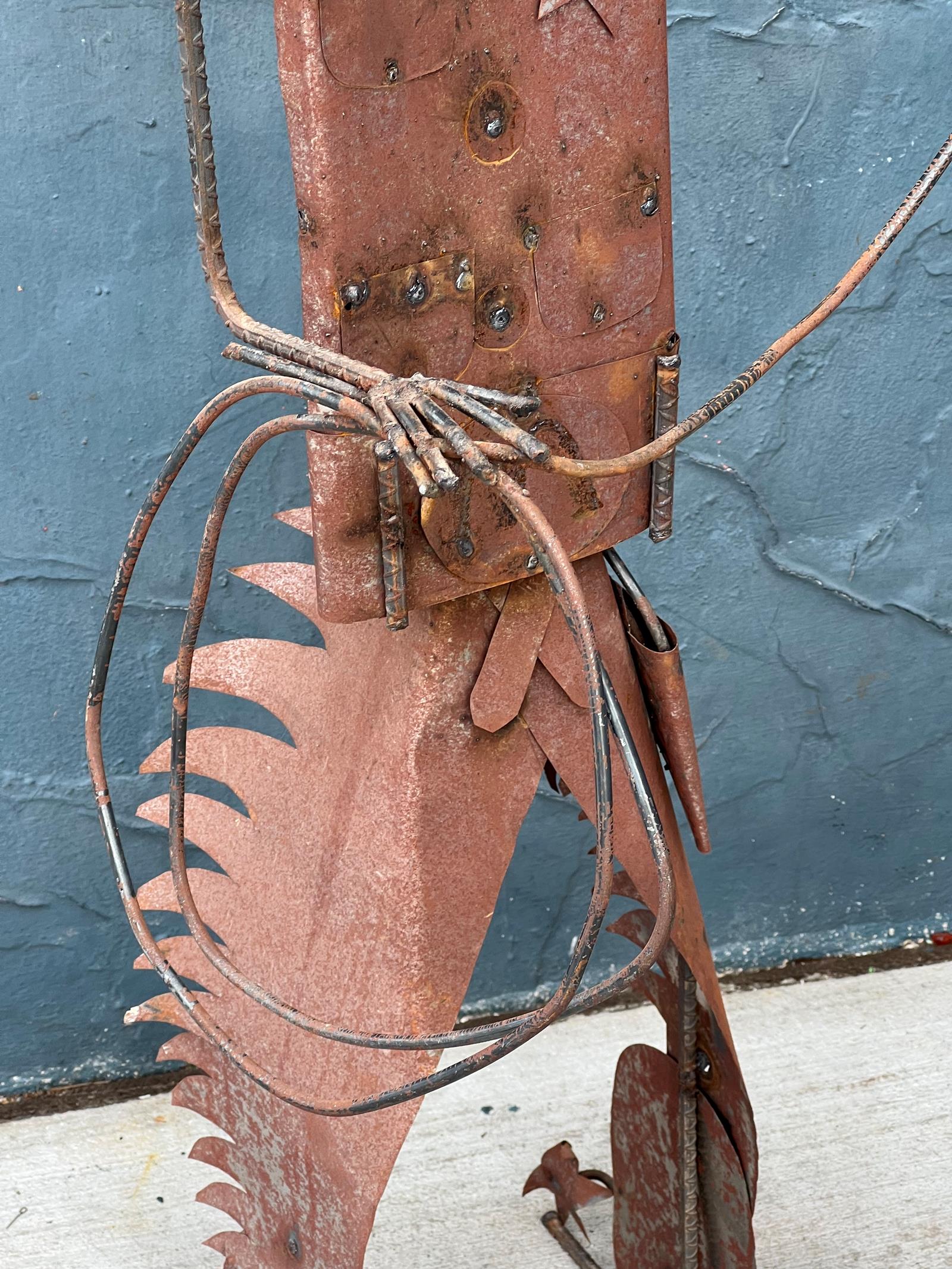 Tall garden cowboy metal w rope  2