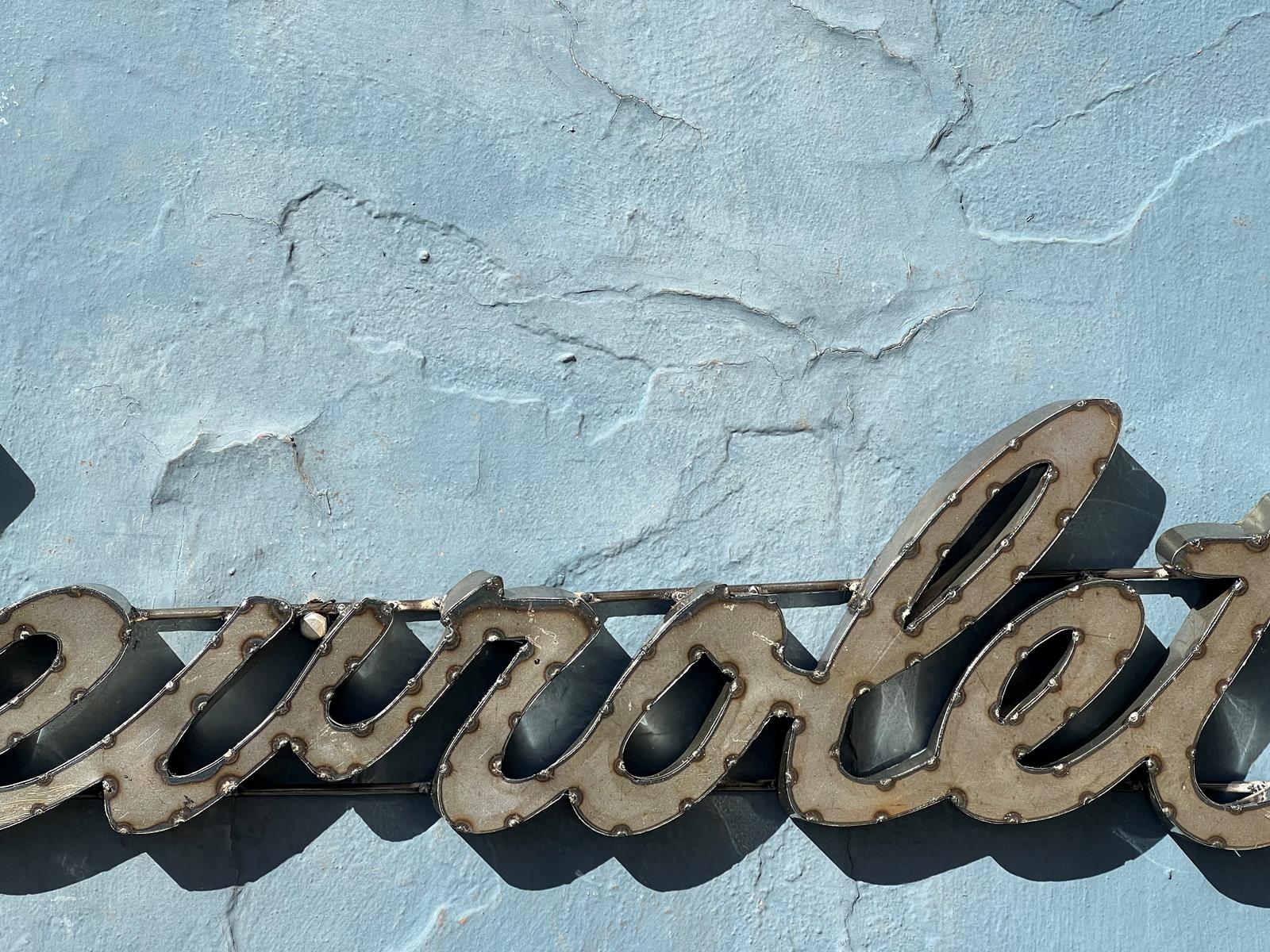Chevrolet script sheet metal sign  1