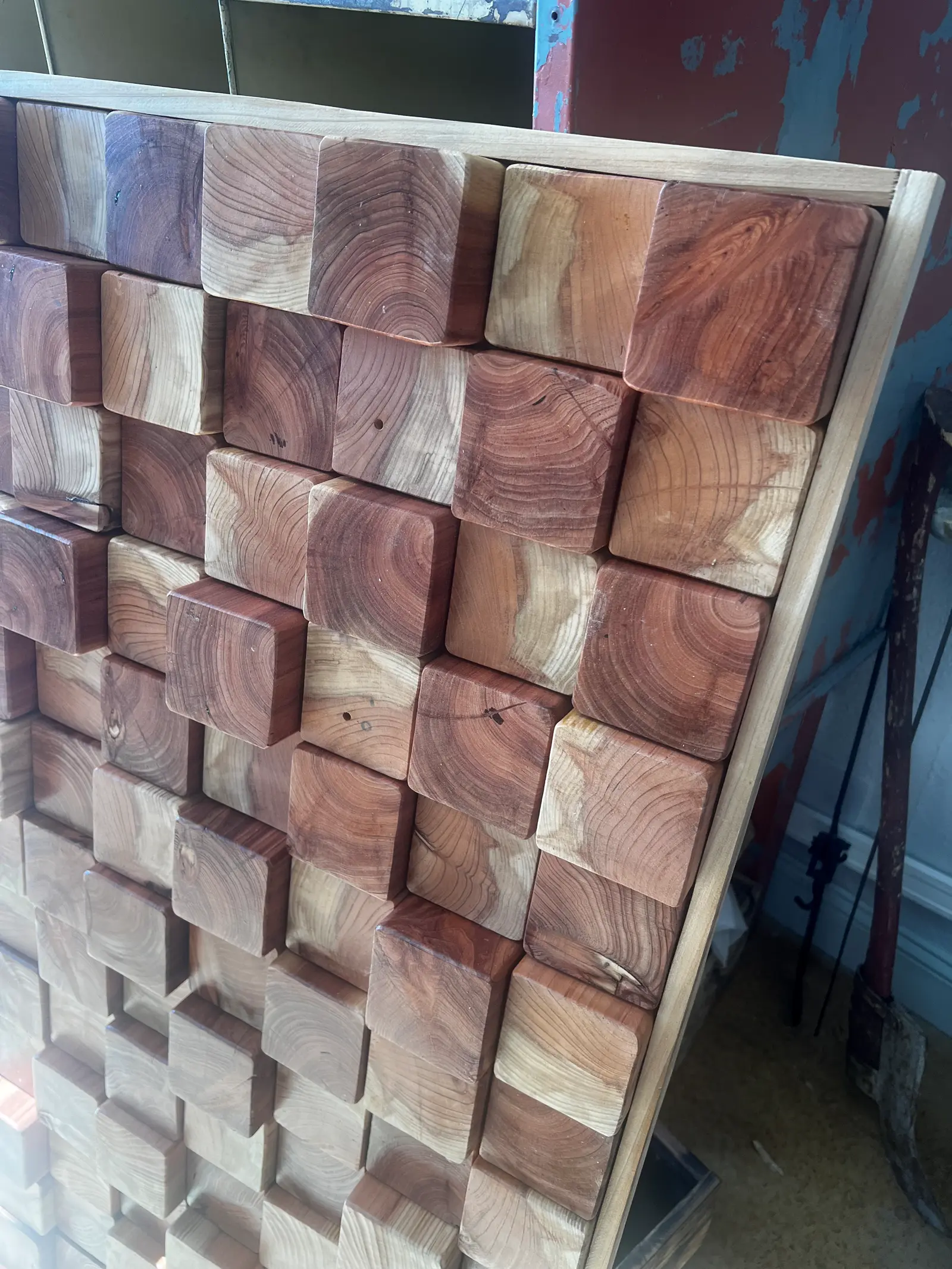 2x4 wood panel redwood  0